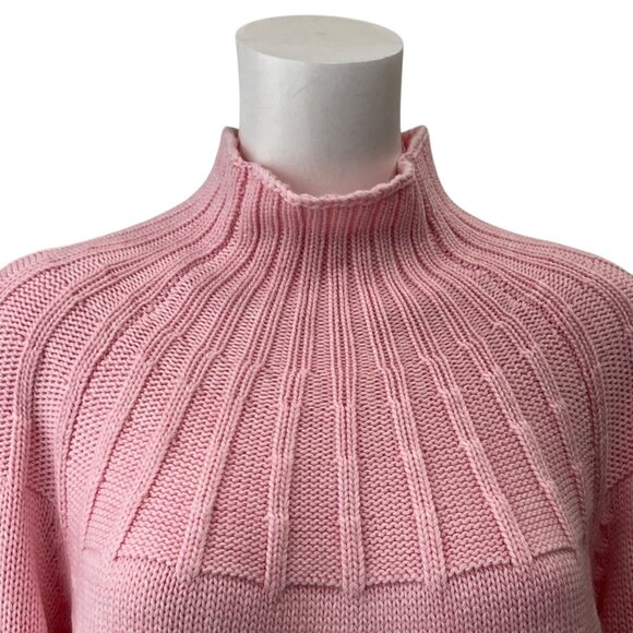 $475 NWT Escada Rose Pink Knit Schinkel Mock-Neck Jumper Wool Sweater size XL - Picture 4 of 10